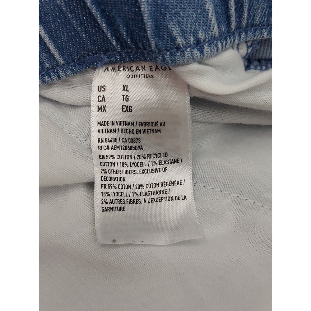 American Eagle Jeans Womens XL Blue Low Rise Ultra Wide Leg Drawstring Pull On - Picture 5 of 13